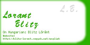 lorant blitz business card