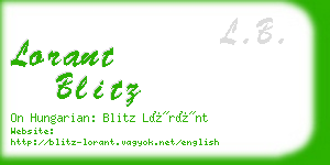 lorant blitz business card